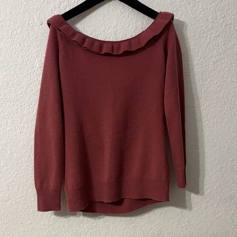 Antonio melani small Women's cashmere Off-Shoulder Ruffle Sweater - Rose
